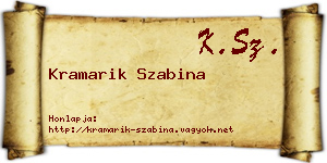 Kramarik Szabina névjegykártya