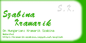 szabina kramarik business card